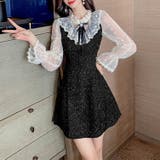 パーティードレス レイヤード風 Aラインワンピース | JS FASHION | 詳細画像6