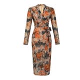 柄ワンピース カシュクールワンピ Vネック | JS FASHION | 詳細画像14 