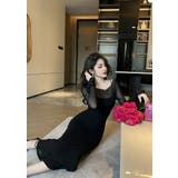 ワンピース ロング ブラック | JS FASHION | 詳細画像4 