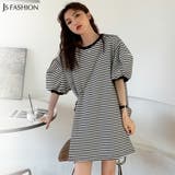 ボーダーワンピース ぽわん袖 半袖 | JS FASHION | 詳細画像2