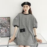 ボーダーワンピース ぽわん袖 半袖 | JS FASHION | 詳細画像7