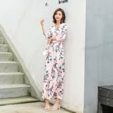 全開カシュクールロングワンピース 花柄ワンピース Vネック | JS FASHION | 詳細画像3