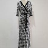 全開カシュクールロングワンピース 柄ワンピース Vネック | JS FASHION | 詳細画像10 