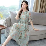 花柄ワンピース Aライン ロングワンピース | JS FASHION | 詳細画像5 