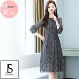 小花柄ワンピース Aライン ミディアムワンピース | JS FASHION | 詳細画像2