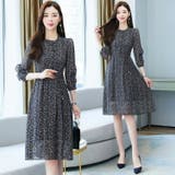 小花柄ワンピース Aライン ミディアムワンピース | JS FASHION | 詳細画像3