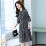 小花柄ワンピース Aライン ミディアムワンピース | JS FASHION | 詳細画像4