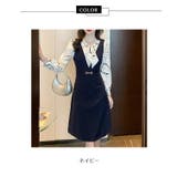 レイヤード風 Aラインワンピース ボウタイ | JS FASHION | 詳細画像11 