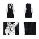 レイヤード風 Aラインワンピース ボウタイ | JS FASHION | 詳細画像9 