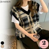 ニットベスト 全2色 チェック柄 | JS FASHION | 詳細画像1