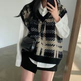 ニットベスト 全2色 チェック柄 | JS FASHION | 詳細画像3