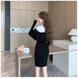ニットワンピース タイト バイカラー | JS FASHION | 詳細画像9