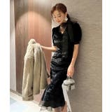 マーメイドワンピ 首元リボン ベロア | JS FASHION | 詳細画像9