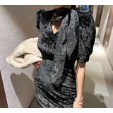 マーメイドワンピ 首元リボン ベロア | JS FASHION | 詳細画像11