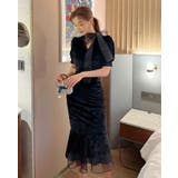 マーメイドワンピ 首元リボン ベロア | JS FASHION | 詳細画像16