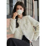ツイードジャケット チュールプリーツ ノーカラー | JS FASHION | 詳細画像7