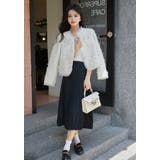 ツイードジャケット チュールプリーツ ノーカラー | JS FASHION | 詳細画像8
