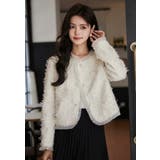 ツイードジャケット チュールプリーツ ノーカラー | JS FASHION | 詳細画像11