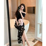 花柄フリル オフショルダー ロングワンピース | JS FASHION | 詳細画像9