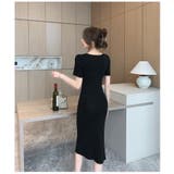 タイトワンピース アシンメトリーネック ゴールドボタン | JS FASHION | 詳細画像8