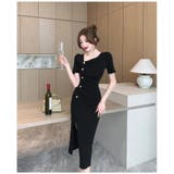 タイトワンピース アシンメトリーネック ゴールドボタン | JS FASHION | 詳細画像10