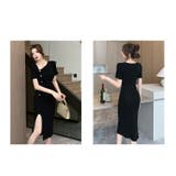 タイトワンピース アシンメトリーネック ゴールドボタン | JS FASHION | 詳細画像13