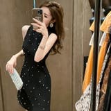 タイトワンピ バックオープン ビジュー | JS FASHION | 詳細画像3