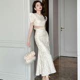 セットアップ フリンジ風トップス マーメイドスカート | JS FASHION | 詳細画像2 