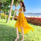 プリーツワンピース リゾートワンピ 黄色 | JS FASHION | 詳細画像4 