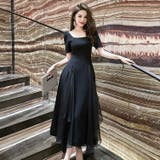 Aラインワンピ 無地 シフォン切替 | JS FASHION | 詳細画像2