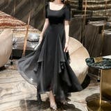 Aラインワンピ 無地 シフォン切替 | JS FASHION | 詳細画像3