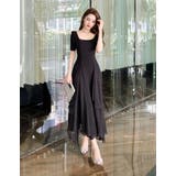 Aラインワンピ 無地 シフォン切替 | JS FASHION | 詳細画像7