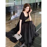 Aラインワンピ 無地 シフォン切替 | JS FASHION | 詳細画像8