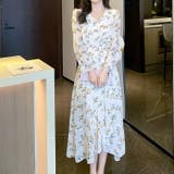 花柄ワンピ シフォン Vネック | JS FASHION | 詳細画像2