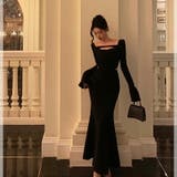 ロングドレス マーメイド フレア袖 | JS FASHION | 詳細画像1 