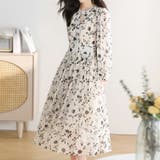 花柄ワンピース シフォン Aライン | JS FASHION | 詳細画像3