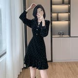 パーティードレス ベロアワンピ ドット風 | JS FASHION | 詳細画像3 