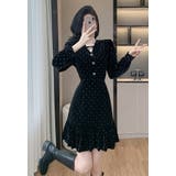 パーティードレス ベロアワンピ ドット風 | JS FASHION | 詳細画像5 