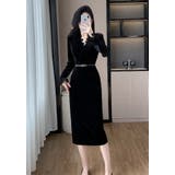 ベロアワンピース ベルト付き レース切替 | JS FASHION | 詳細画像5 