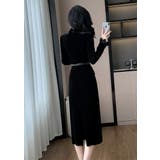 ベロアワンピース ベルト付き レース切替 | JS FASHION | 詳細画像9 