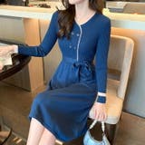 ニットワンピース バイカラー 配色 | JS FASHION | 詳細画像3