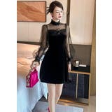 パーティードレス ブラックワンピース ベロアワンピース | JS FASHION | 詳細画像4 