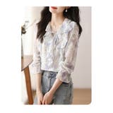 花柄ブラウス フリル シースルー | JS FASHION | 詳細画像5