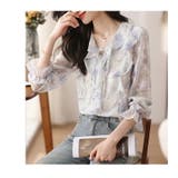 花柄ブラウス フリル シースルー | JS FASHION | 詳細画像6