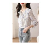 花柄ブラウス フリル シースルー | JS FASHION | 詳細画像7