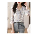 花柄ブラウス フリル シースルー | JS FASHION | 詳細画像9