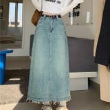 デニムスカート 裾フリンジ ロングスカート | JS FASHION | 詳細画像6 