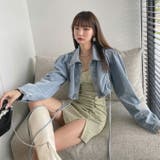 ショート丈デニムジャケット 全2色 長袖 | JS FASHION | 詳細画像5