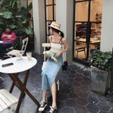 デニムスカート 深いスリット入り 裾切りっぱなし | JS FASHION | 詳細画像2
