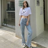 デニムパンツ ストレート 裾スリット | JS FASHION | 詳細画像1 